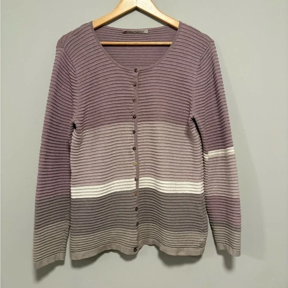 Mansted Ribbed Cotton Gradient Cardigan | Size Large - Picture 2 of 7